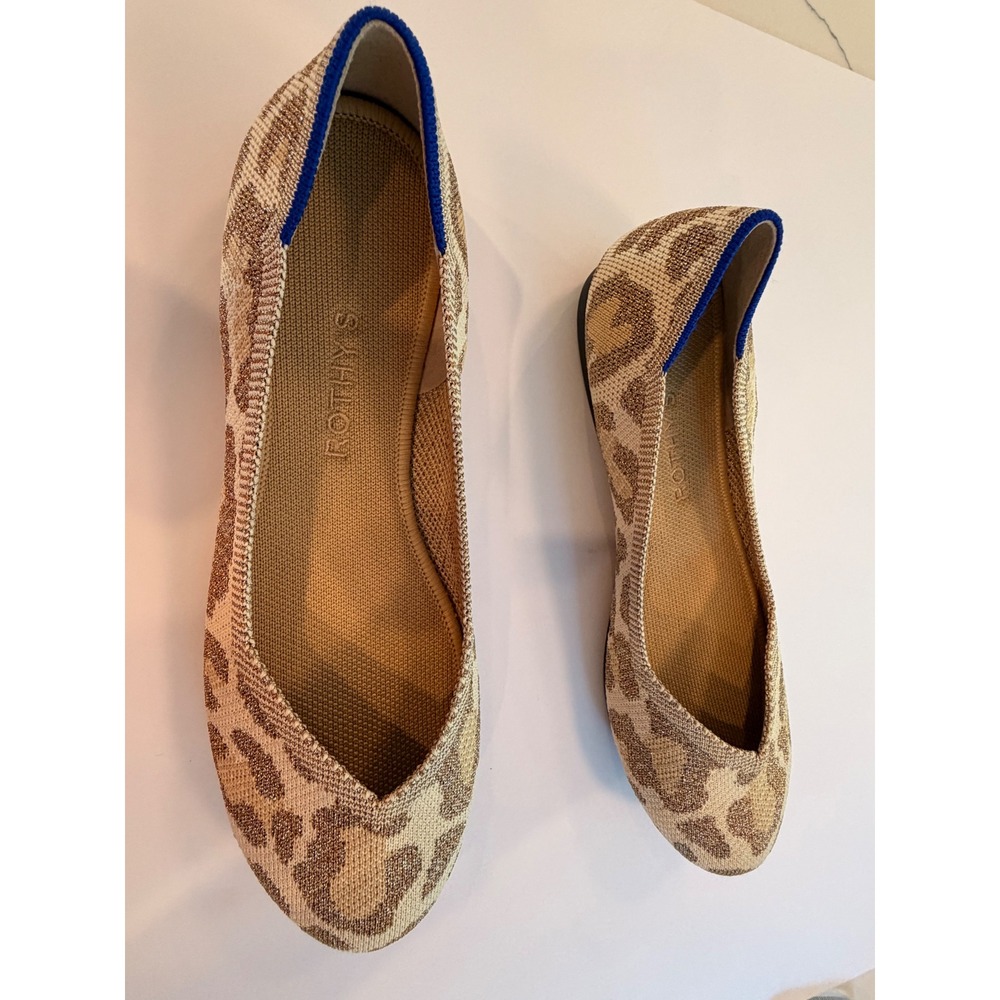 Rothy's The Flat Leopard Print Knit Shoes Women's 9 EUC - Picture 4 of 6